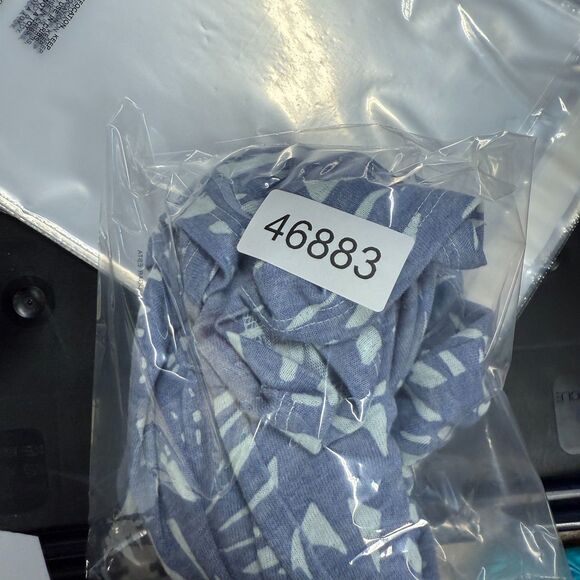 Old Navy T-Shirt Women 2XL Blue Floral Short Sleeve Linen Round Neck Casual - Picture 7 of 7